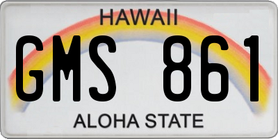 HI license plate GMS861