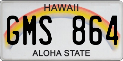 HI license plate GMS864