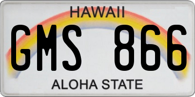 HI license plate GMS866