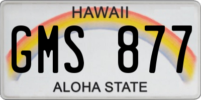 HI license plate GMS877