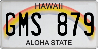 HI license plate GMS879