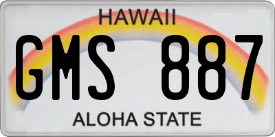 HI license plate GMS887