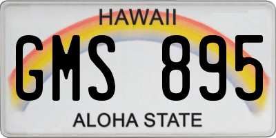 HI license plate GMS895