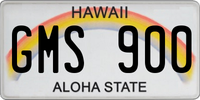HI license plate GMS900