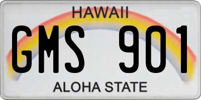HI license plate GMS901