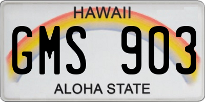 HI license plate GMS903