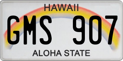 HI license plate GMS907