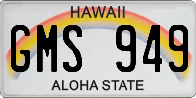 HI license plate GMS949
