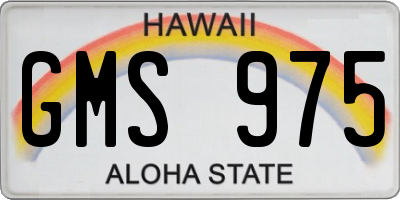 HI license plate GMS975