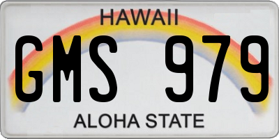 HI license plate GMS979