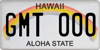 HI license plate GMT000
