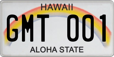 HI license plate GMT001