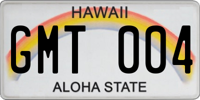 HI license plate GMT004