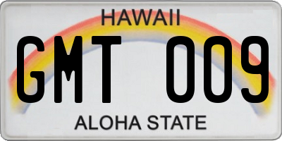 HI license plate GMT009