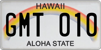 HI license plate GMT010