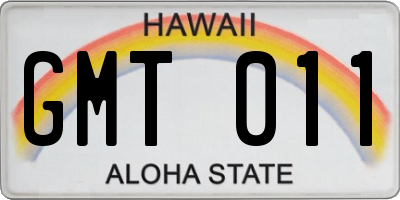 HI license plate GMT011
