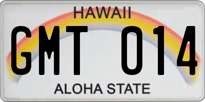 HI license plate GMT014