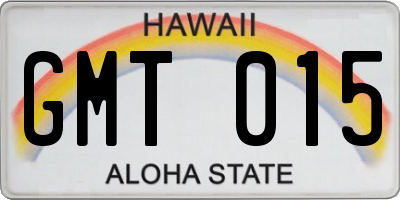 HI license plate GMT015
