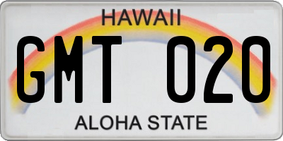 HI license plate GMT020