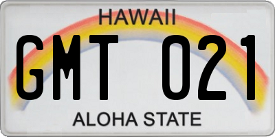 HI license plate GMT021