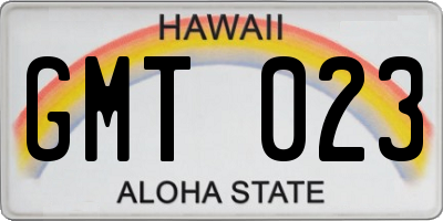 HI license plate GMT023