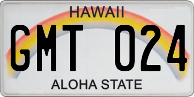 HI license plate GMT024