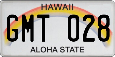 HI license plate GMT028
