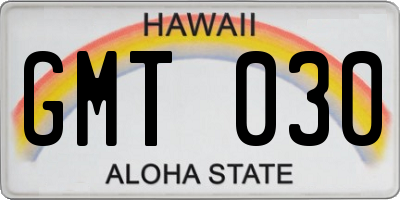 HI license plate GMT030