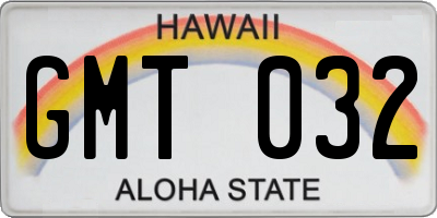 HI license plate GMT032
