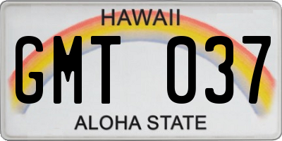 HI license plate GMT037