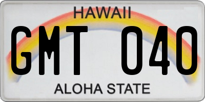 HI license plate GMT040