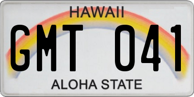 HI license plate GMT041