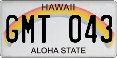 HI license plate GMT043