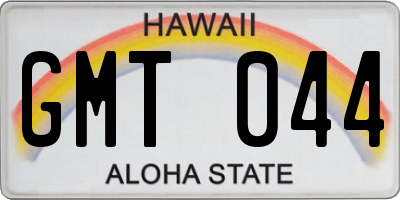 HI license plate GMT044