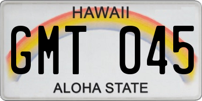 HI license plate GMT045