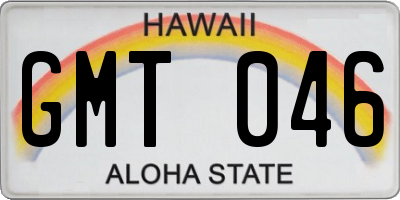 HI license plate GMT046