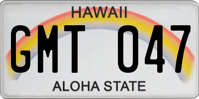 HI license plate GMT047