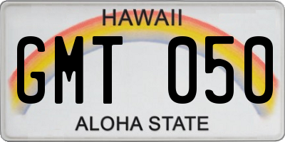 HI license plate GMT050
