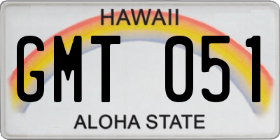 HI license plate GMT051