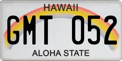 HI license plate GMT052