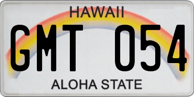 HI license plate GMT054