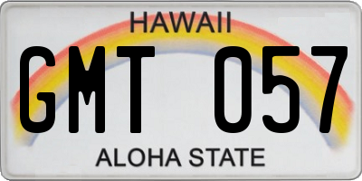 HI license plate GMT057