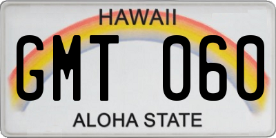 HI license plate GMT060