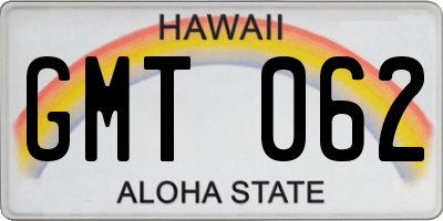 HI license plate GMT062