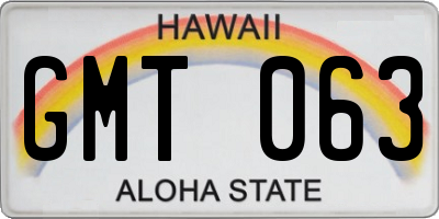 HI license plate GMT063
