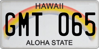 HI license plate GMT065