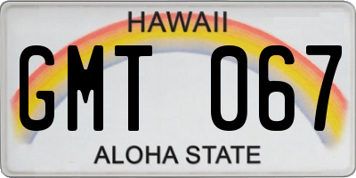 HI license plate GMT067