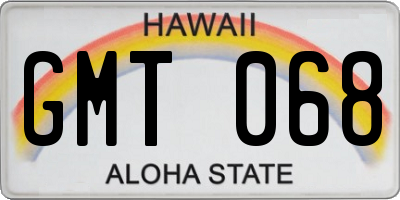 HI license plate GMT068