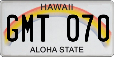 HI license plate GMT070