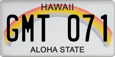 HI license plate GMT071